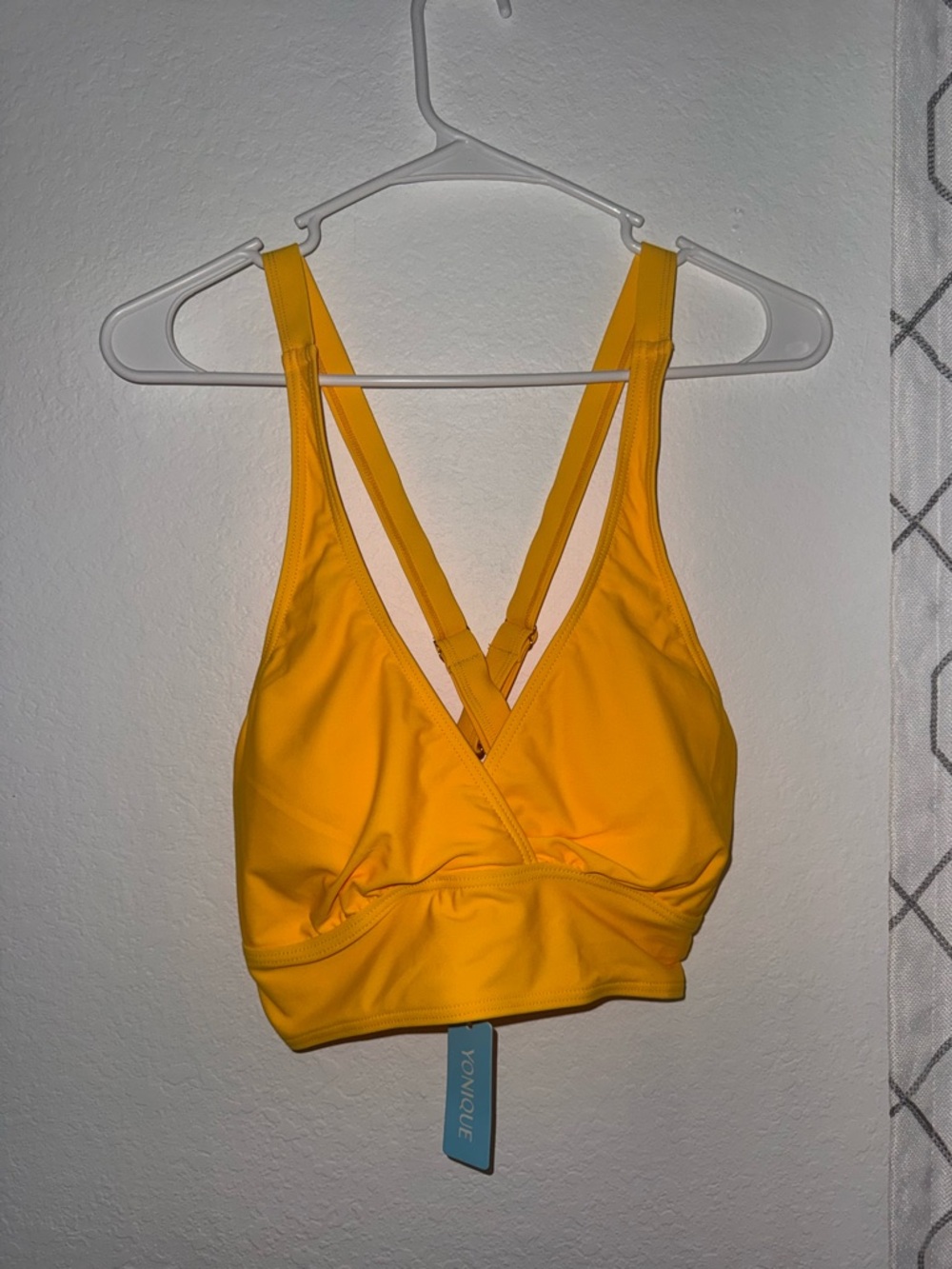 Nique Yellow V-Neck One-Piece Swimsuit Top